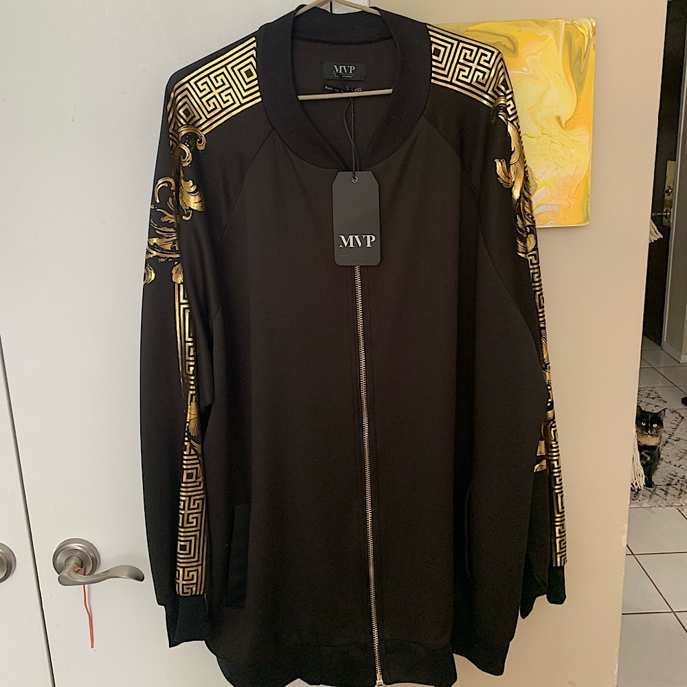 COPY - MVP Collections Gold Foil Bomber Jacket